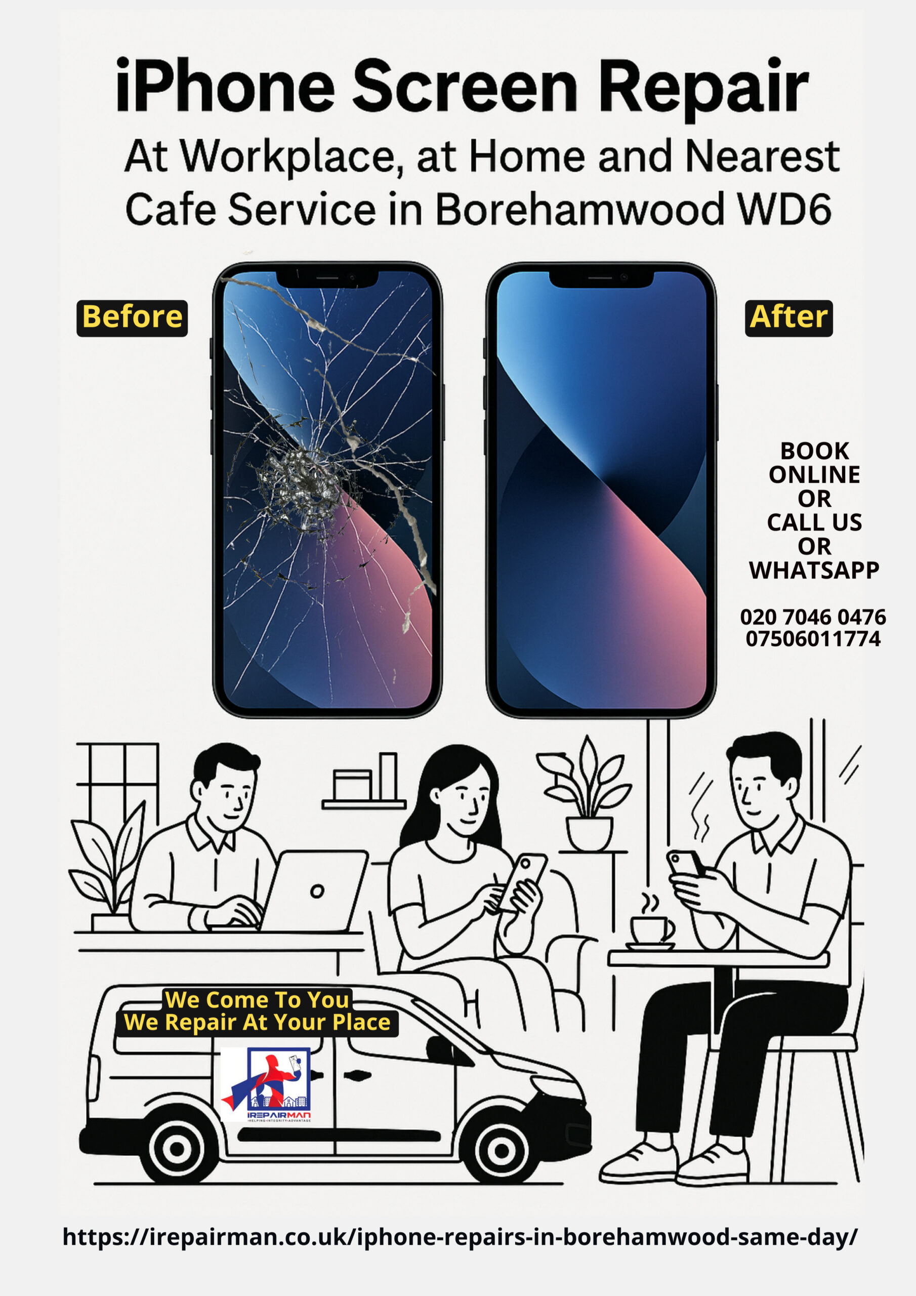 iPhone Repairs in Borehamwood WD6 Poster