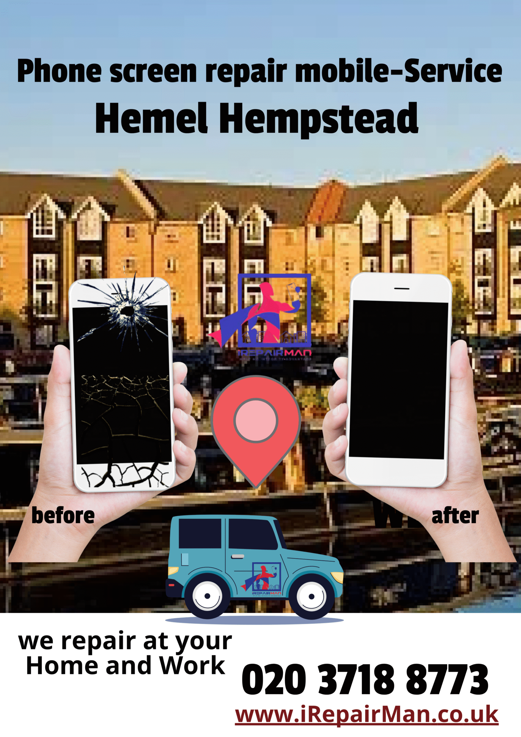Phone screen repair mobile service Hemel Hempstead by iRepairMan