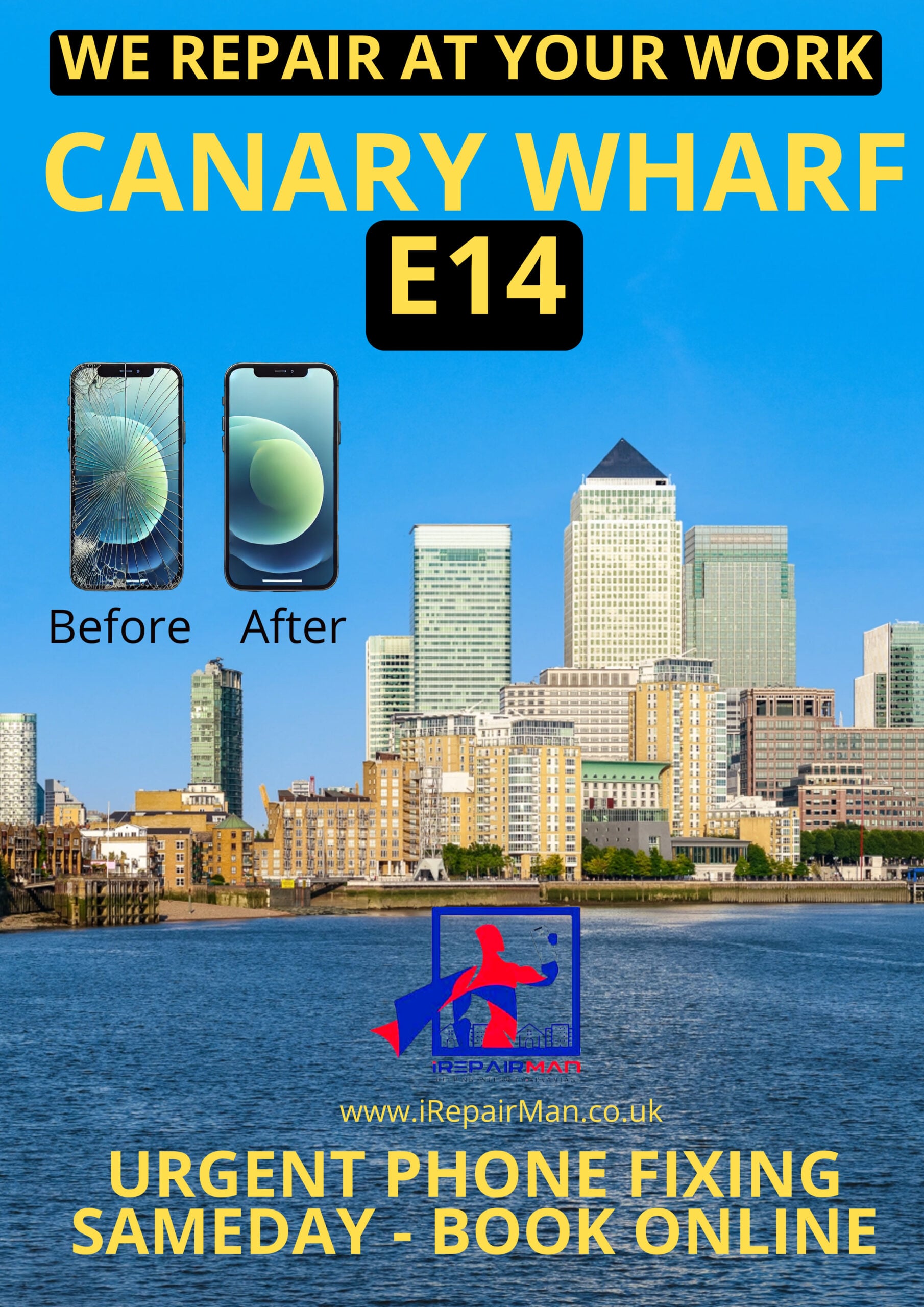 Same-Day Phone Repair in Canary Wharf E14 – iRepairMan