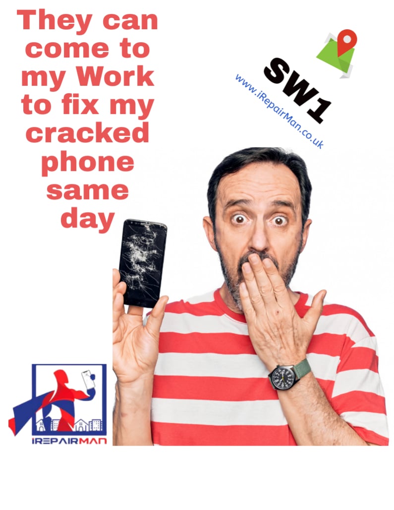 Square poster iPhone repair Westminster work home cafe