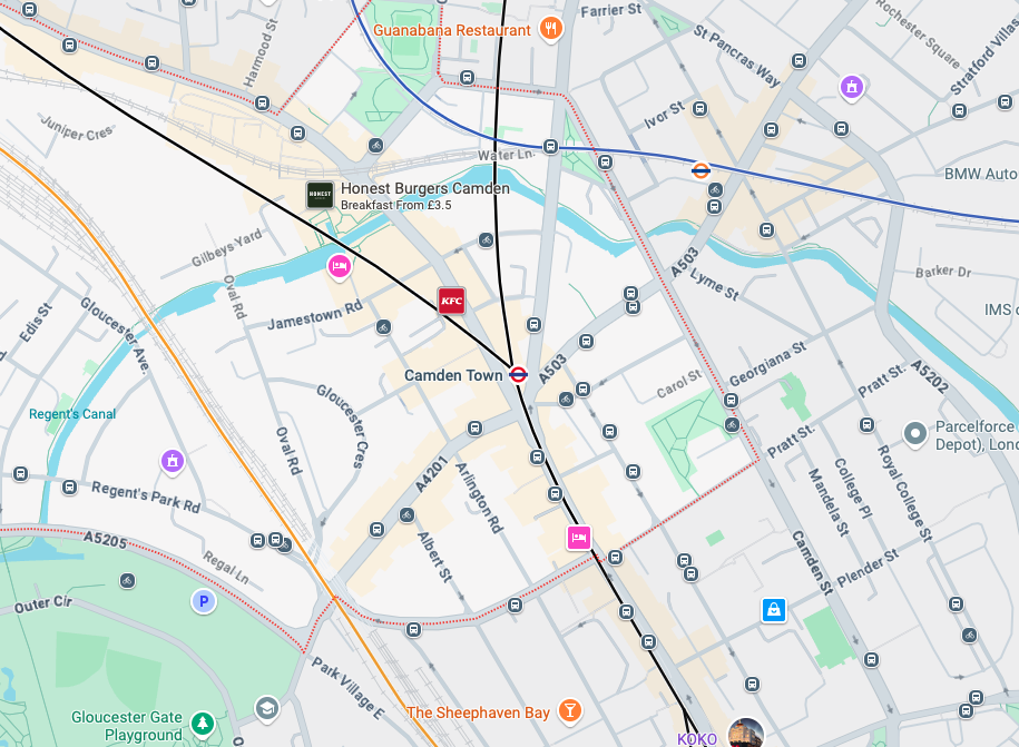 Coverage map — Camden Town NW1 NW5 NW6 WC1