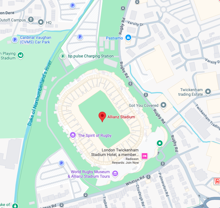 Map of Allianz Stadium Twickenham