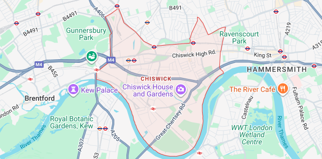 Coverage map for Chiswick W4 & Brentford TW8 — iRepairMan