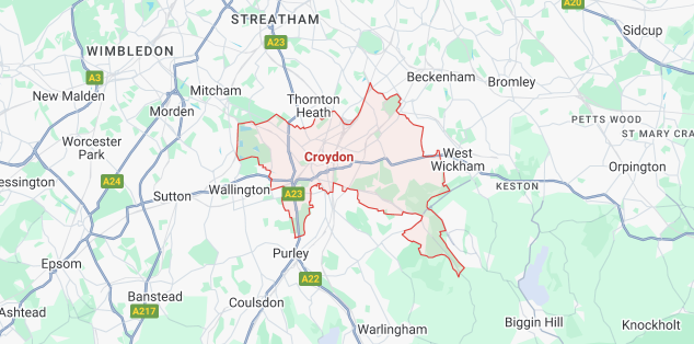 Street map of Croydon CR0 CR2 coverage by iRepairMan