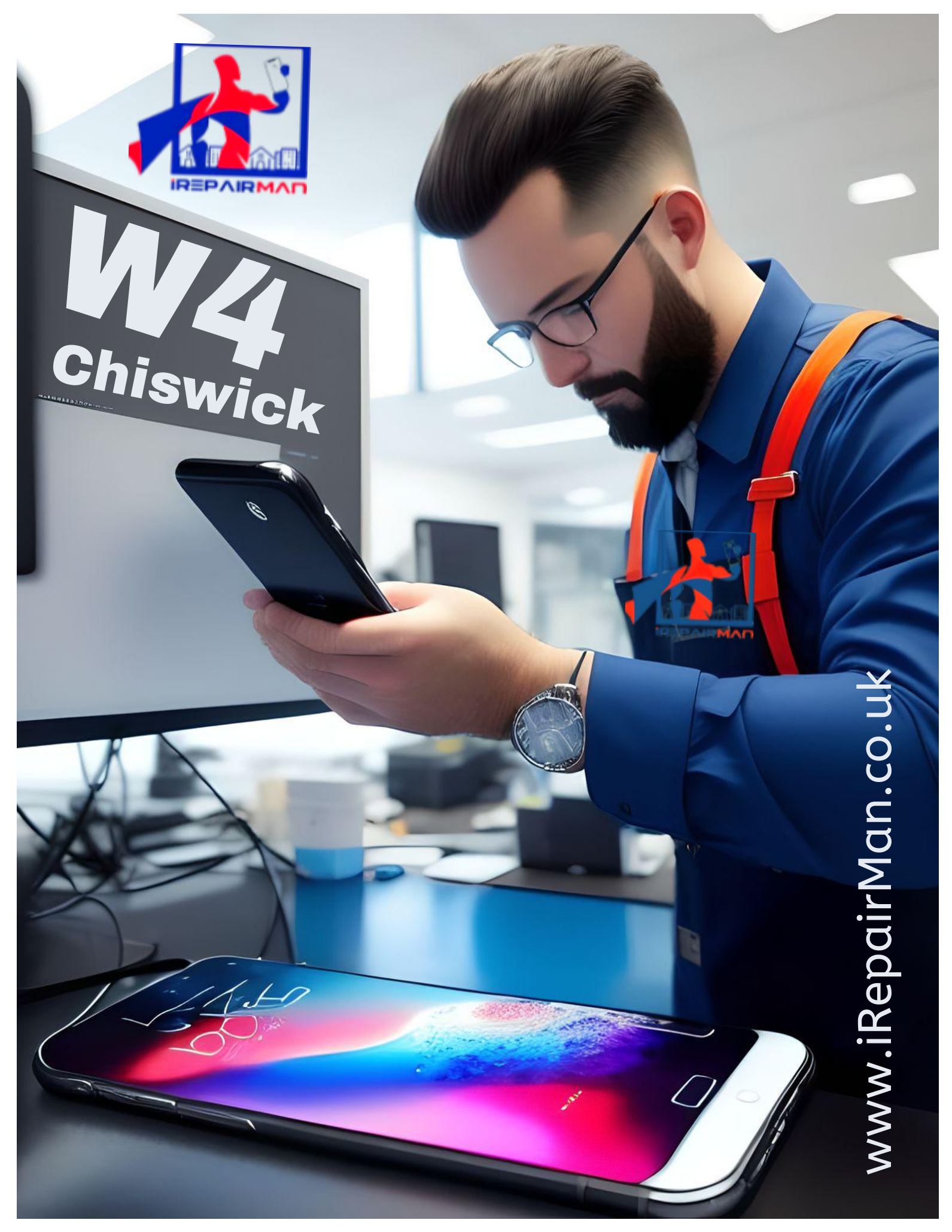 Before & After iPhone screen repair — Chiswick W4, TW8