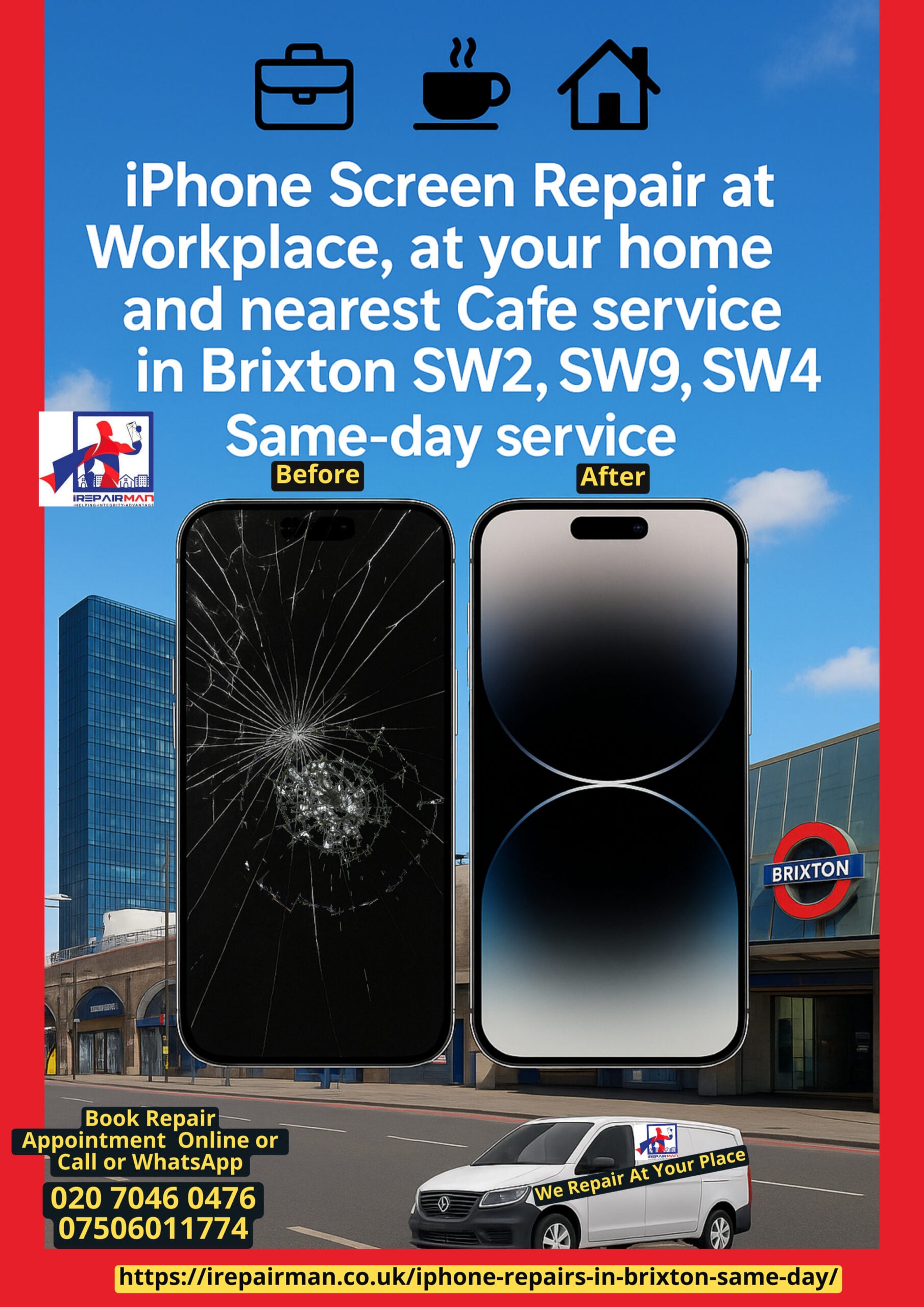 iPhone repair Brixton featured poster