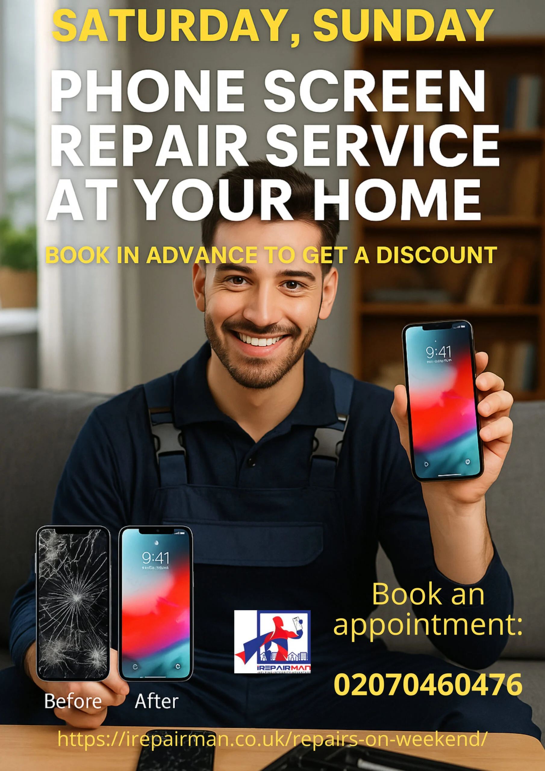 Phone repair while you relax at café in London