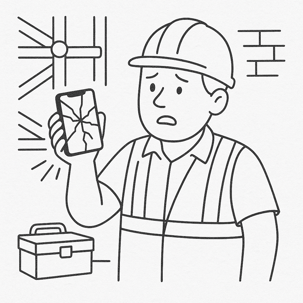 Workplace phone repair—construction site, office or warehouse call-out