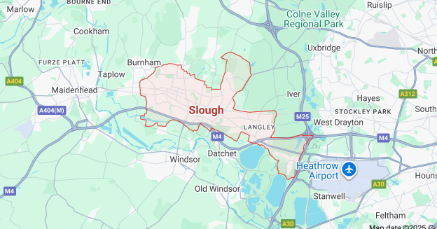 Coverage map for Slough SL1 SL2 SL3 — iRepairMan on-site service area