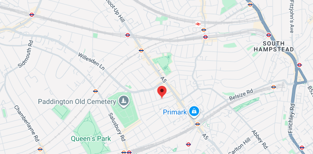 Street map of Kilburn NW6 coverage area for iRepairMan on-site repairs