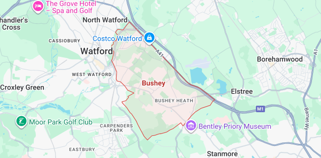 Bushey WD23 & WD19 street map coverage