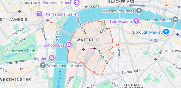 Waterloo SE1 street map coverage by iRepairMan