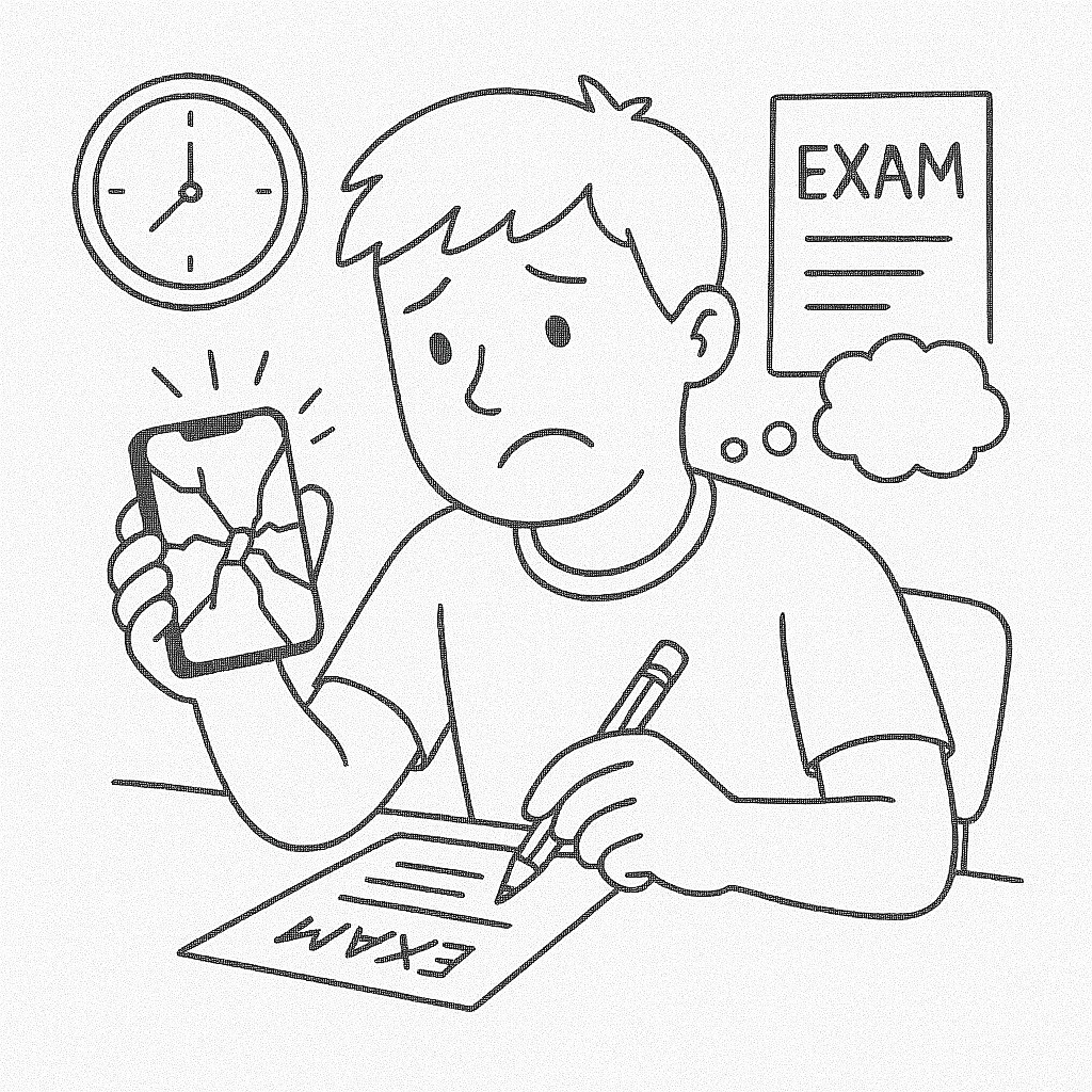 Student during exam season with a broken phone needing urgent fix
