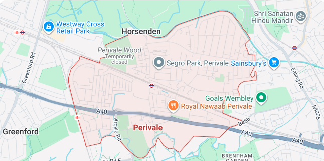 Perivale UB6 and W13 area map with coverage