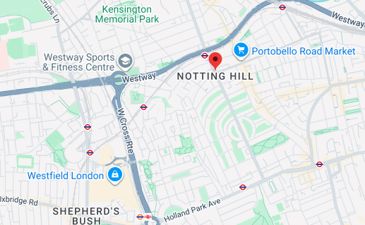 Notting Hill W11, W10, W2 street map for on-site iPhone & iPad repairs