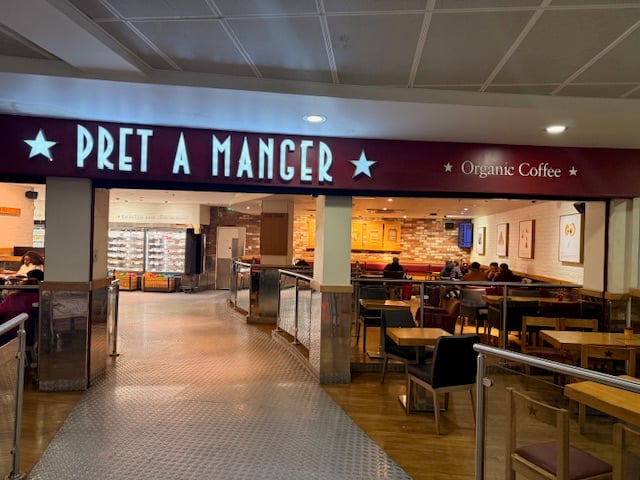 Pret A Manger at Heathrow Airport Terminal 3 where the iPhone 16 repair took place