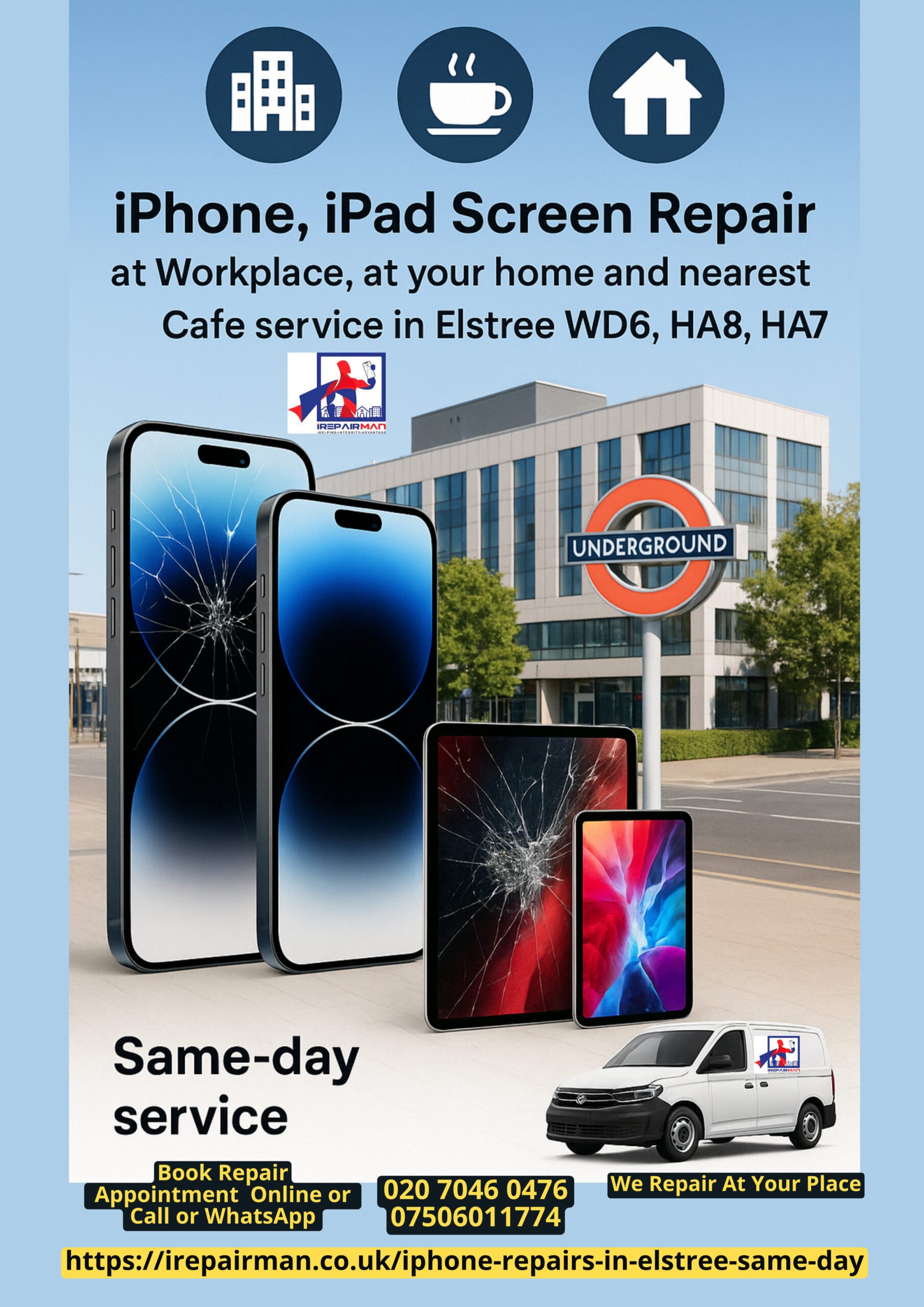 Elstree phone repair poster