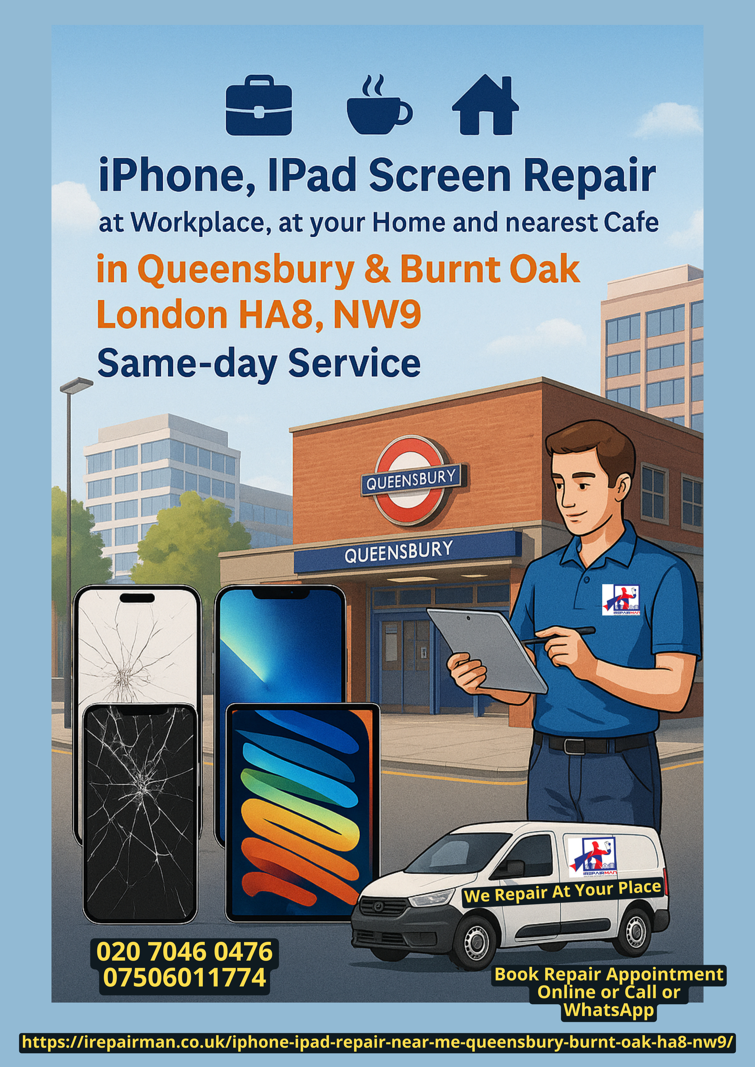 iPhone and iPad Repair Queensbury Burnt Oak HA8 NW9 Poster