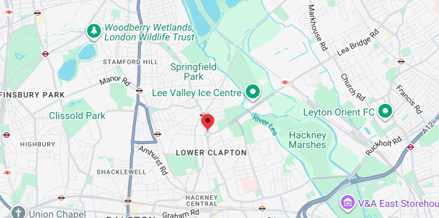 Service area map showing Lower Clapton Hackney E5 coverage for iRepairMan mobile phone repairs