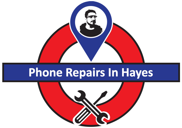 iRepairMan technician repairing iPhone inside mobile workshop van in Hayes