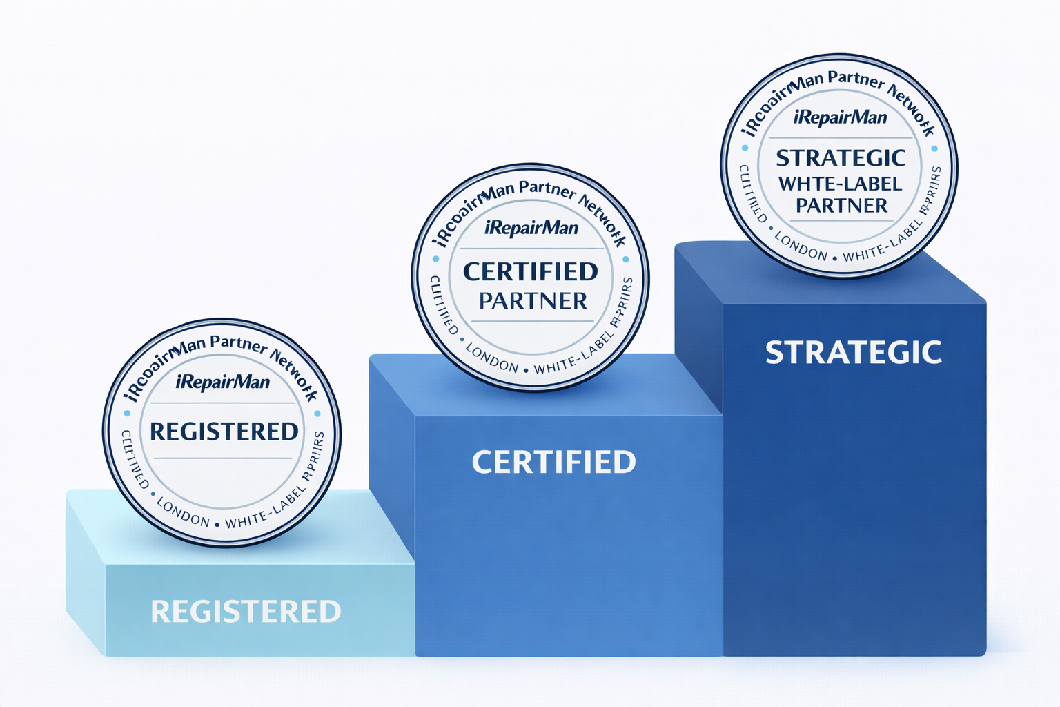 iRepairMan Partner Network tiers: Registered, Certified, Strategic