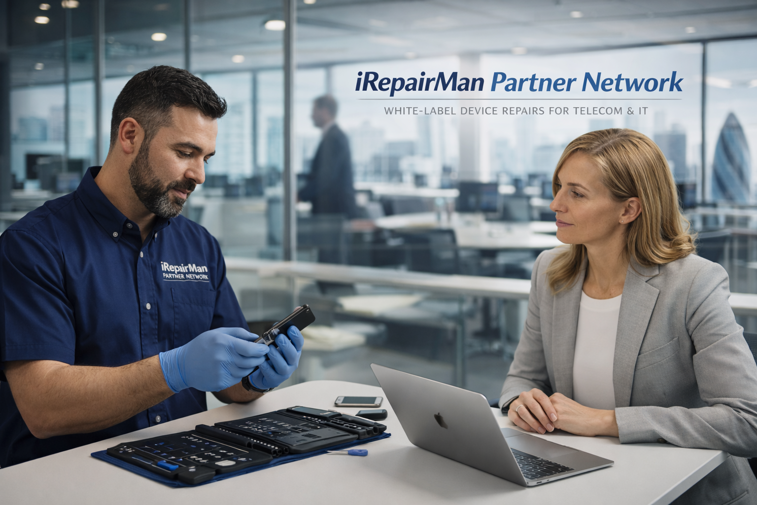 On-site iPhone and iPad repairs for telecom and IT partners in London