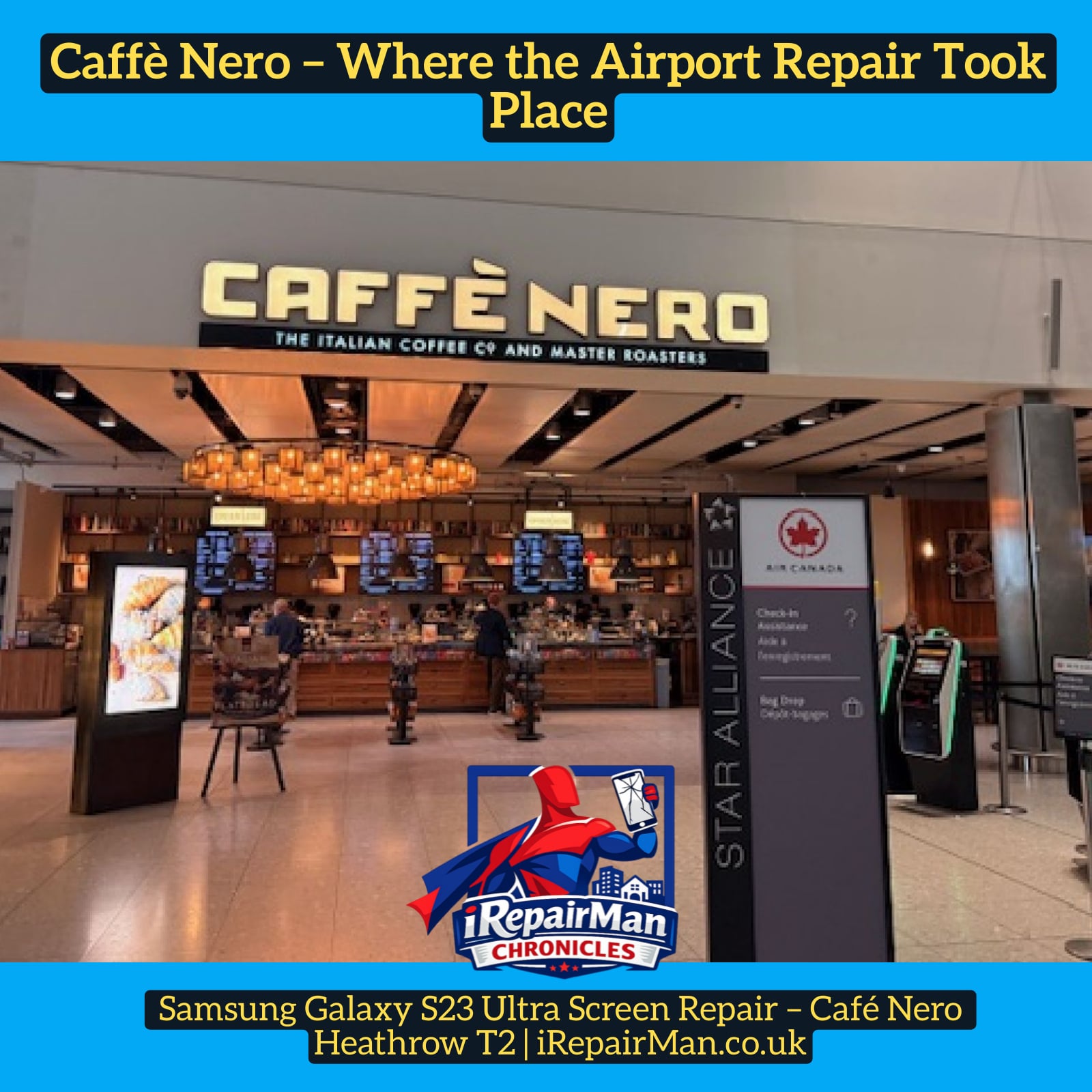 Trustpilot 10 out of 10 customer review for iRepairMan Samsung Galaxy S23 Ultra repair before Heathrow flight