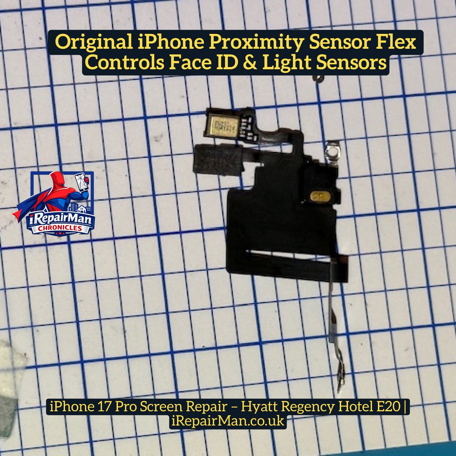 iPhone proximity sensor flex component used for Face ID and light sensor functions during screen repair