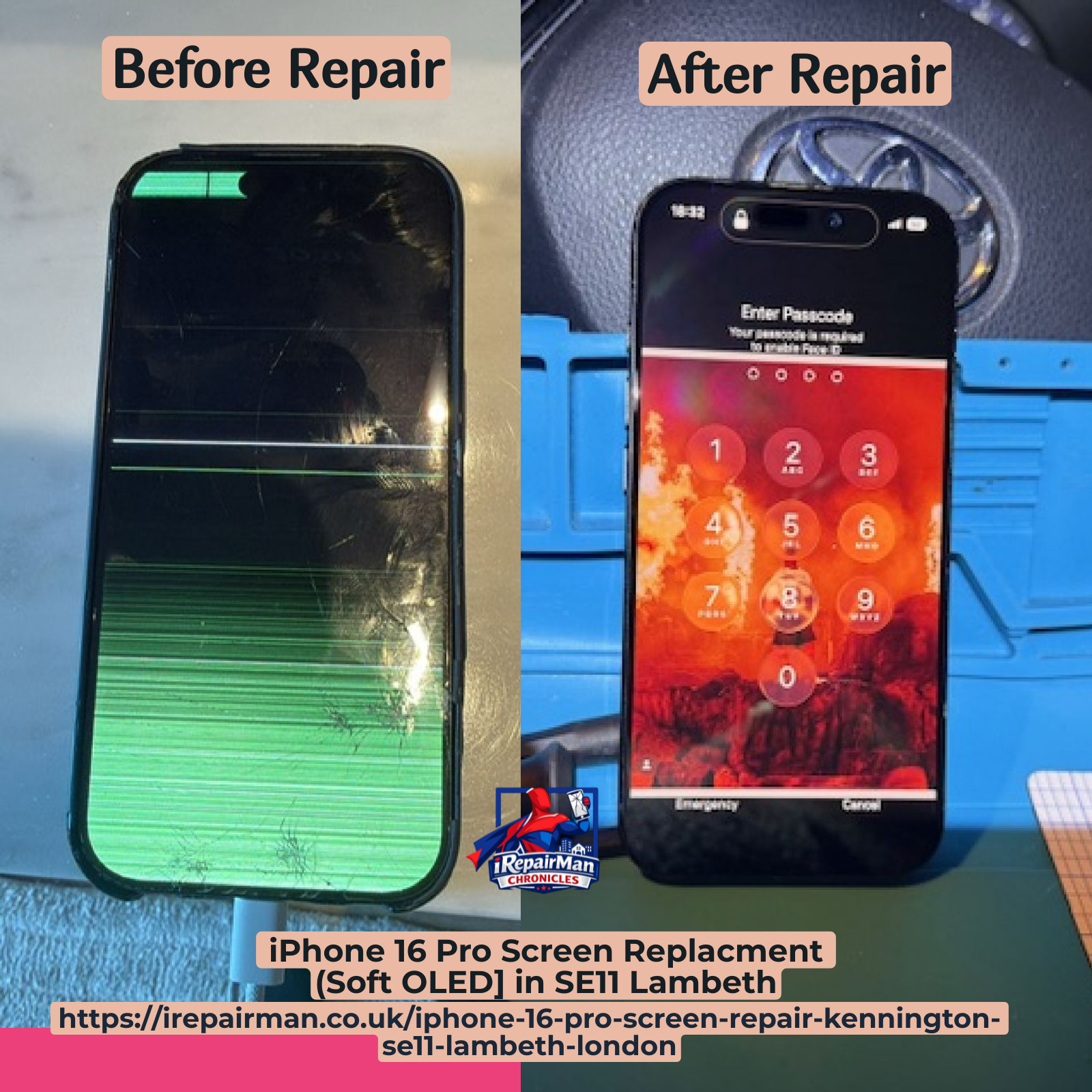 Before after iPhone repair