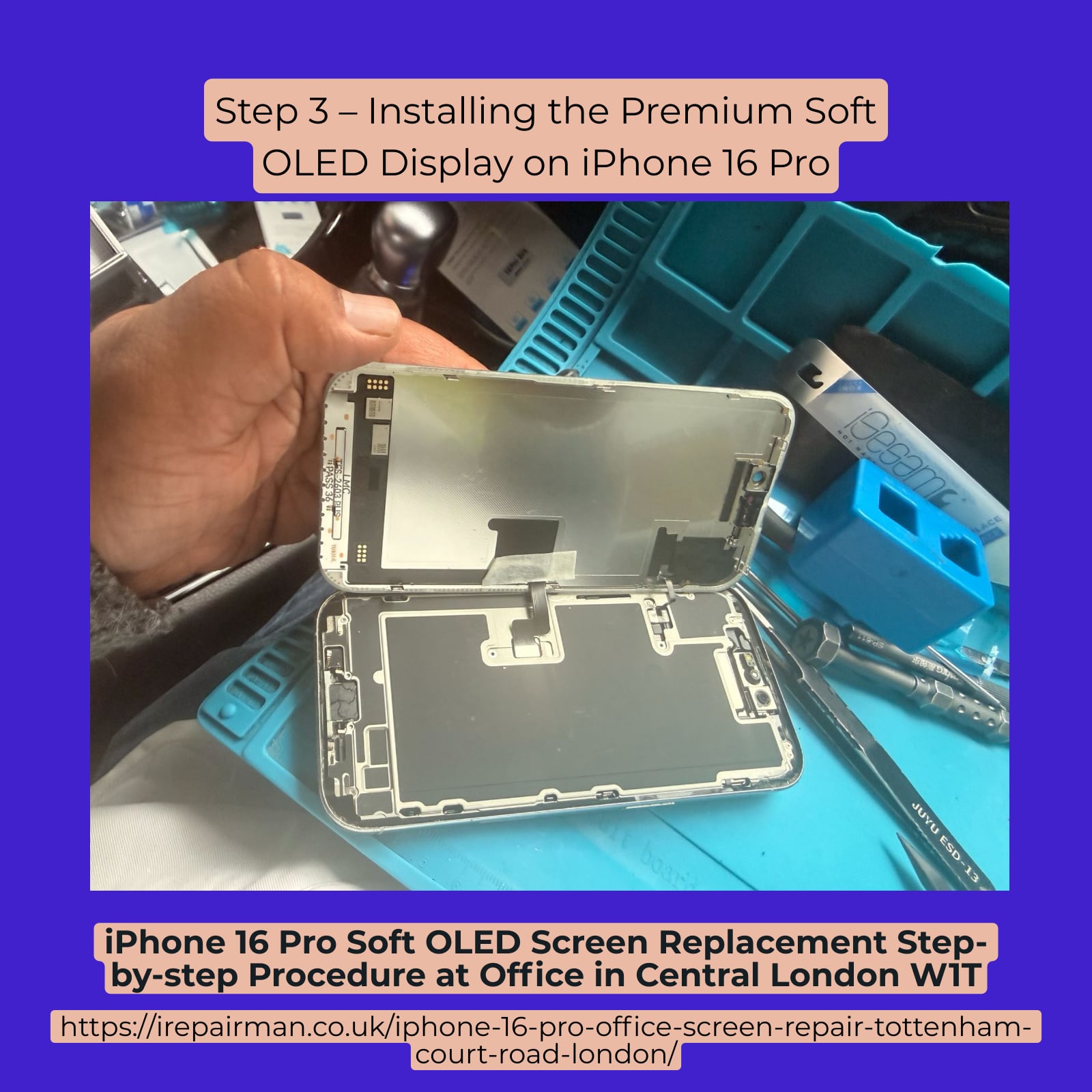 iPhone 16 Pro repair process step 3