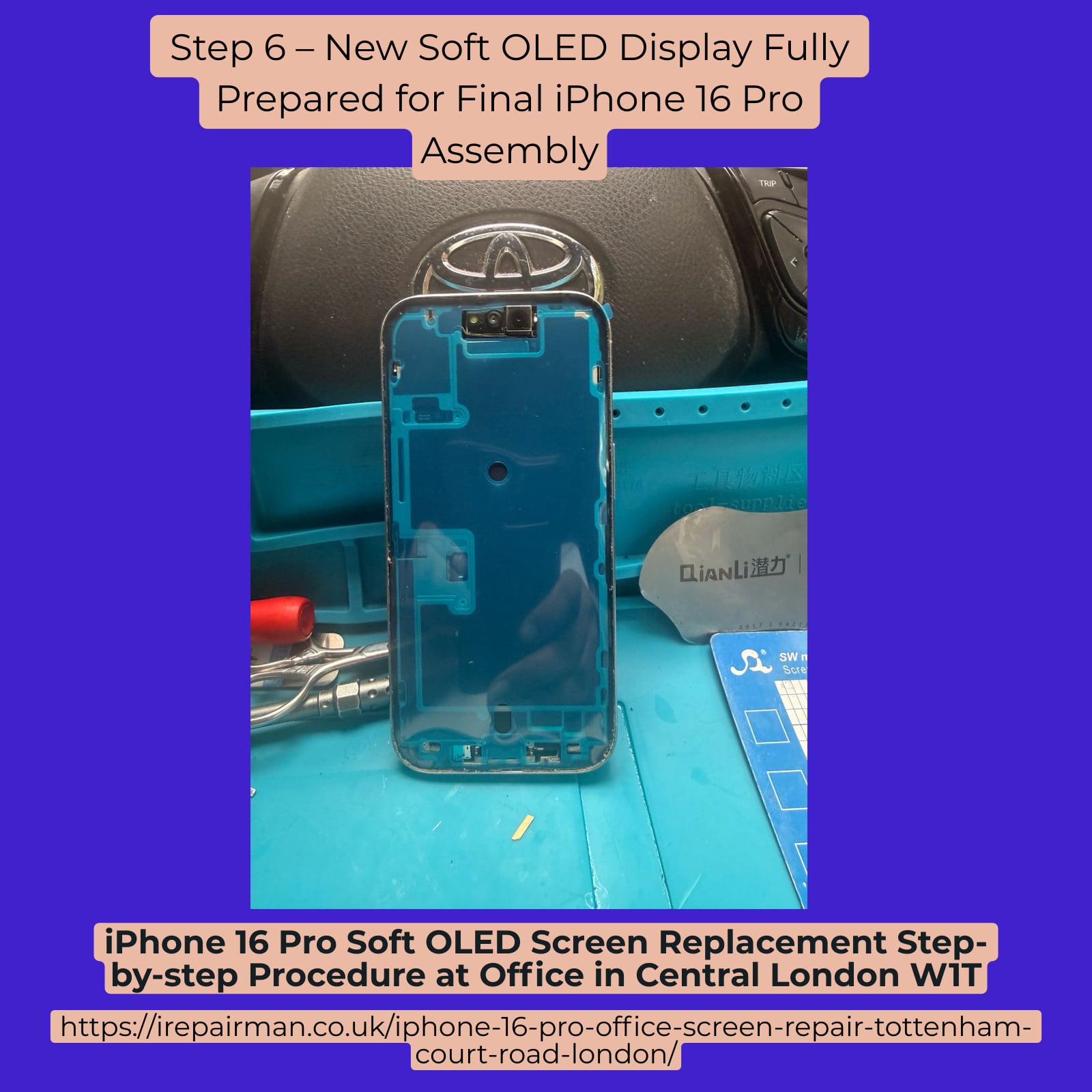 iPhone 16 Pro repair process step 6