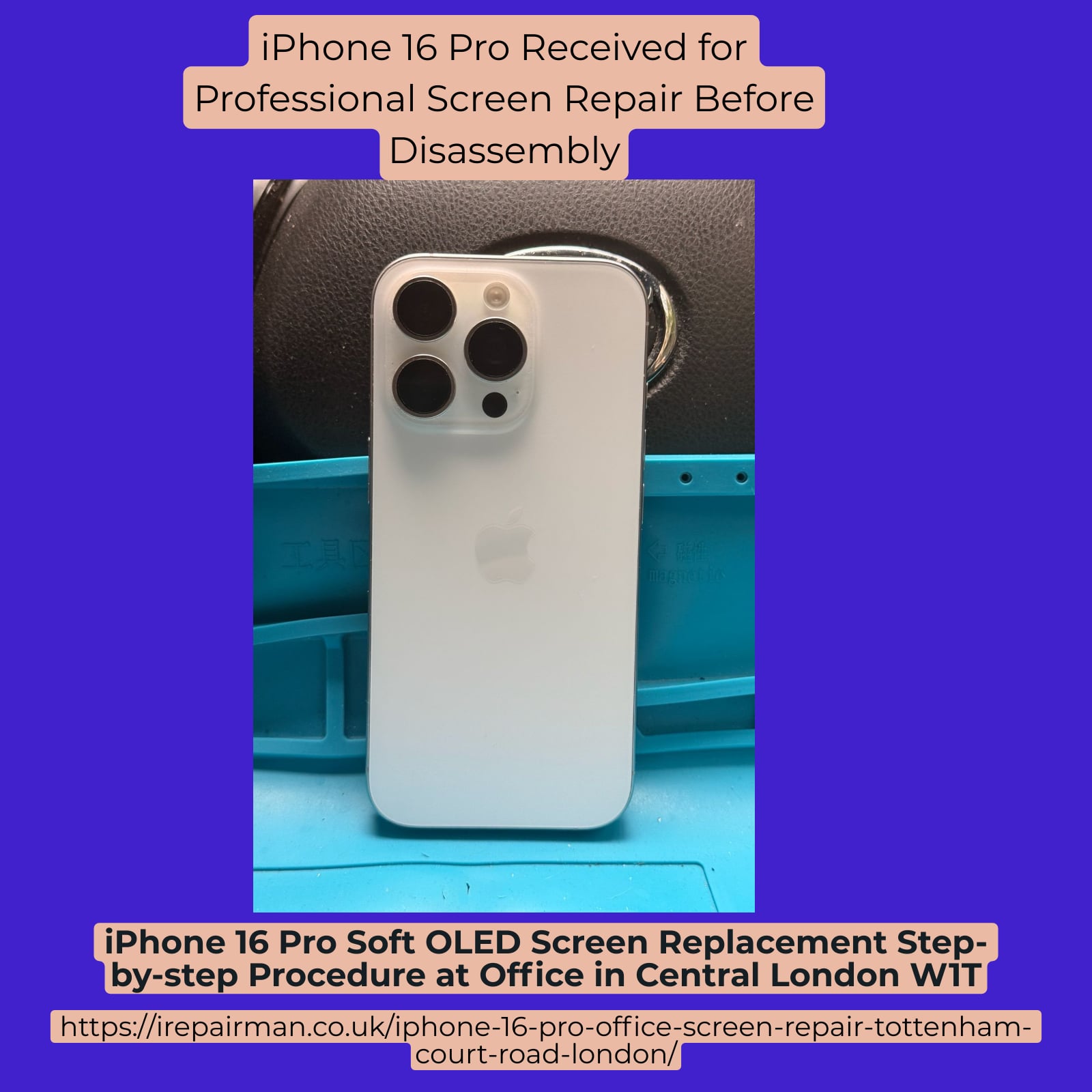 iPhone 16 Pro before and after repair comparison
