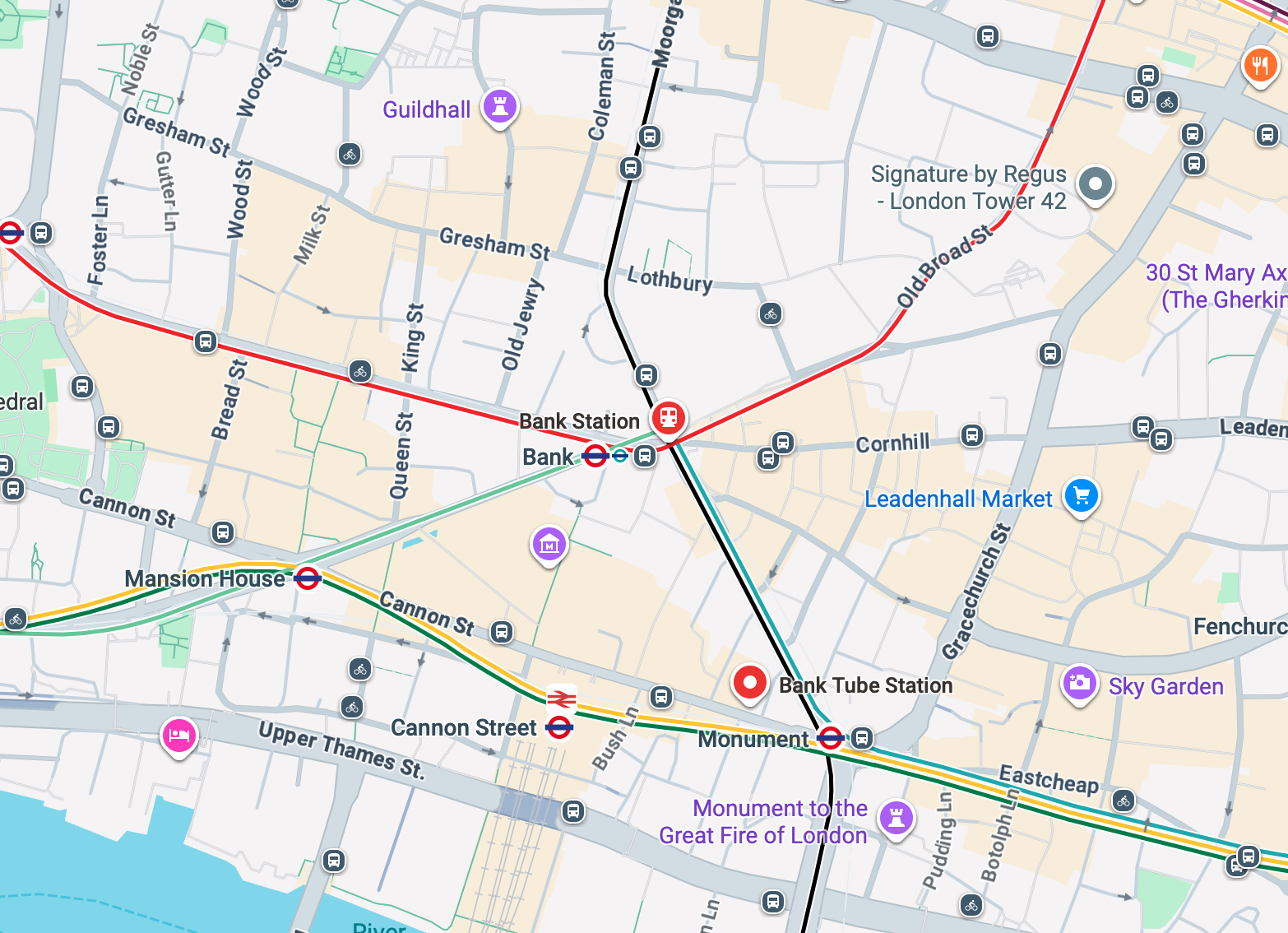 Bank Station EC2 EC3 mobile phone repair service area map