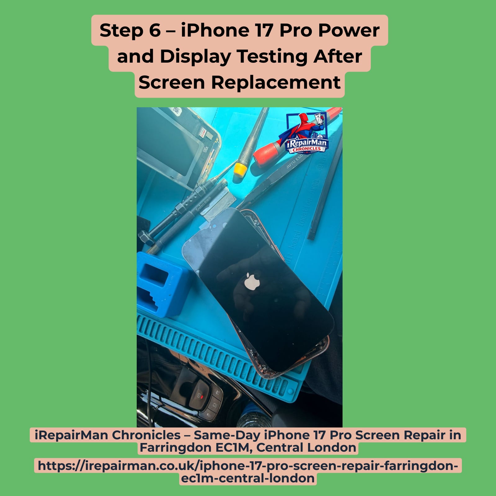 Step 6 iPhone powering on after repair