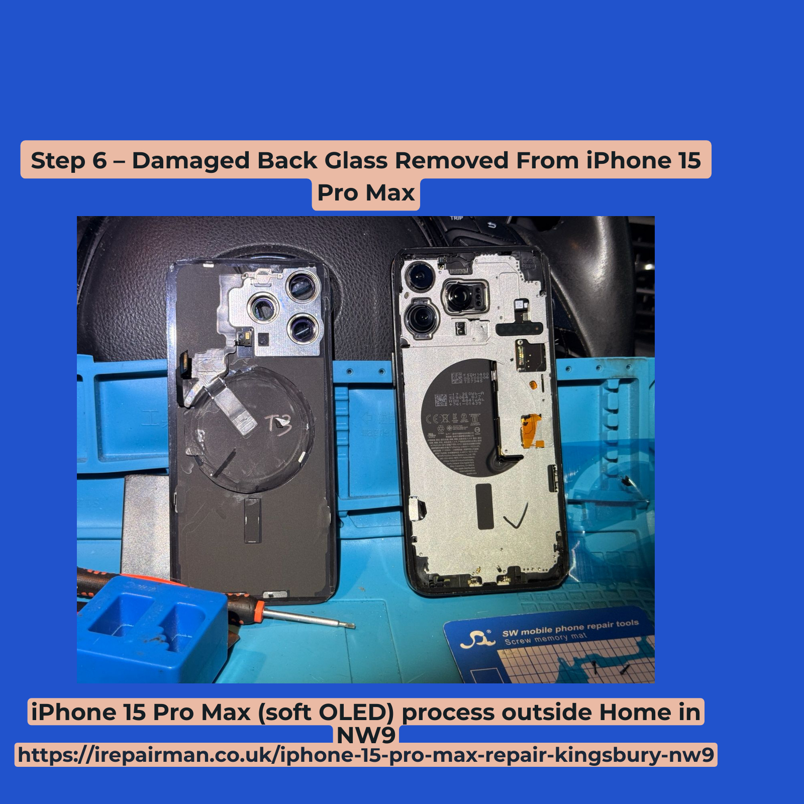Back glass removed during iPhone repair