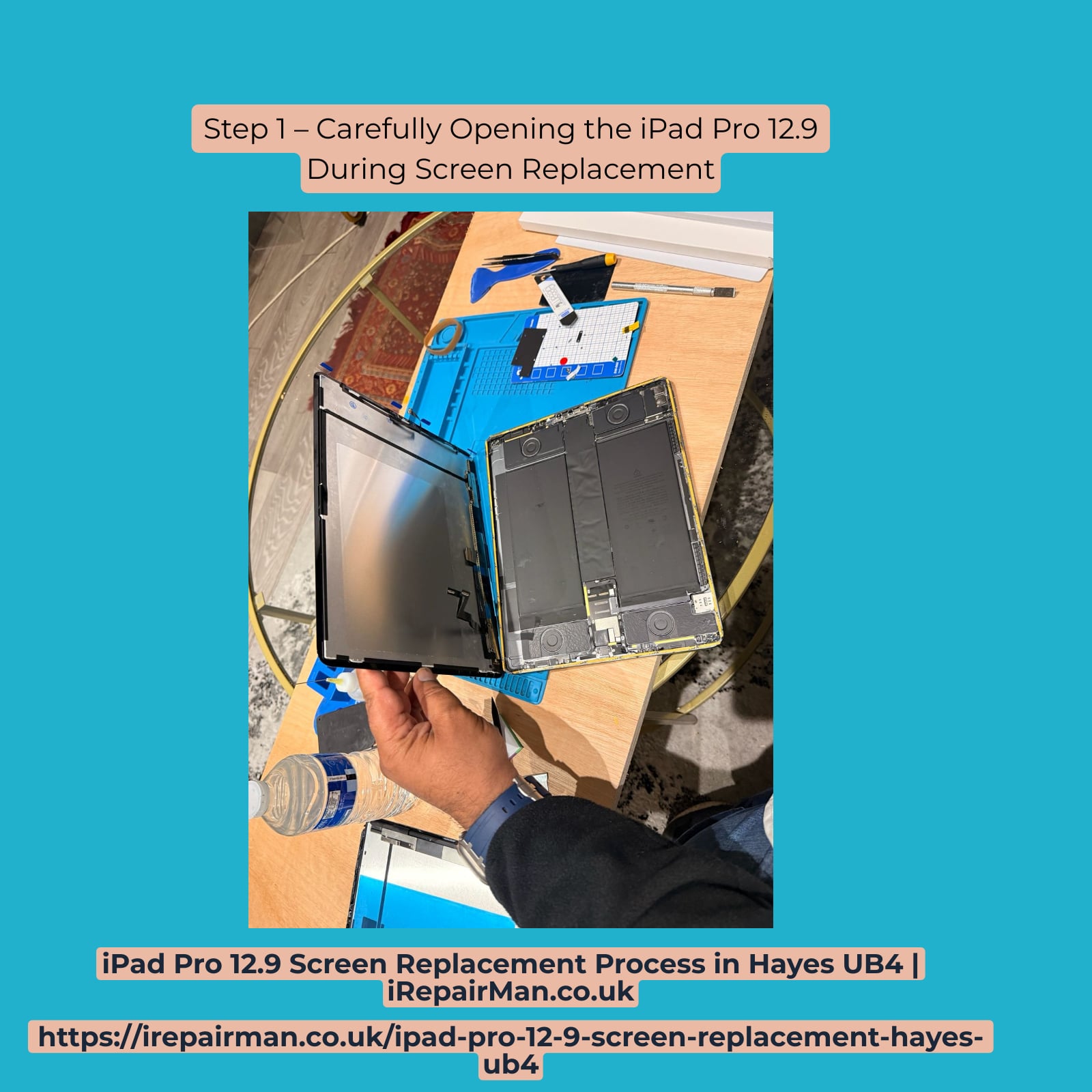 Step 1 opening iPad Pro during screen replacement