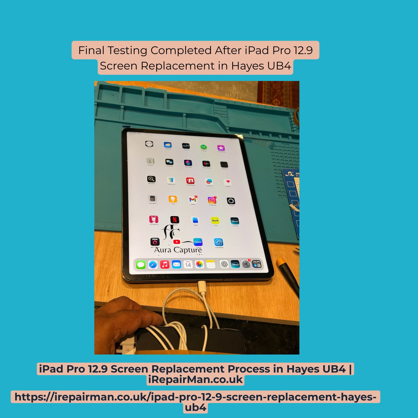 Completed iPad Pro 12.9 repair in Hayes UB4