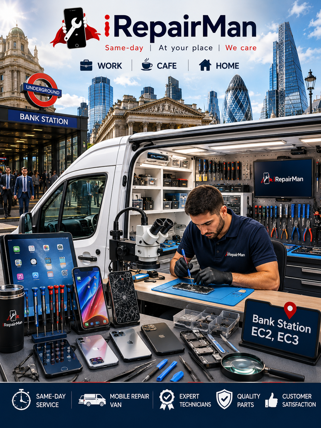iRepairMan mobile repair van workshop near Bank Station EC2 EC3
