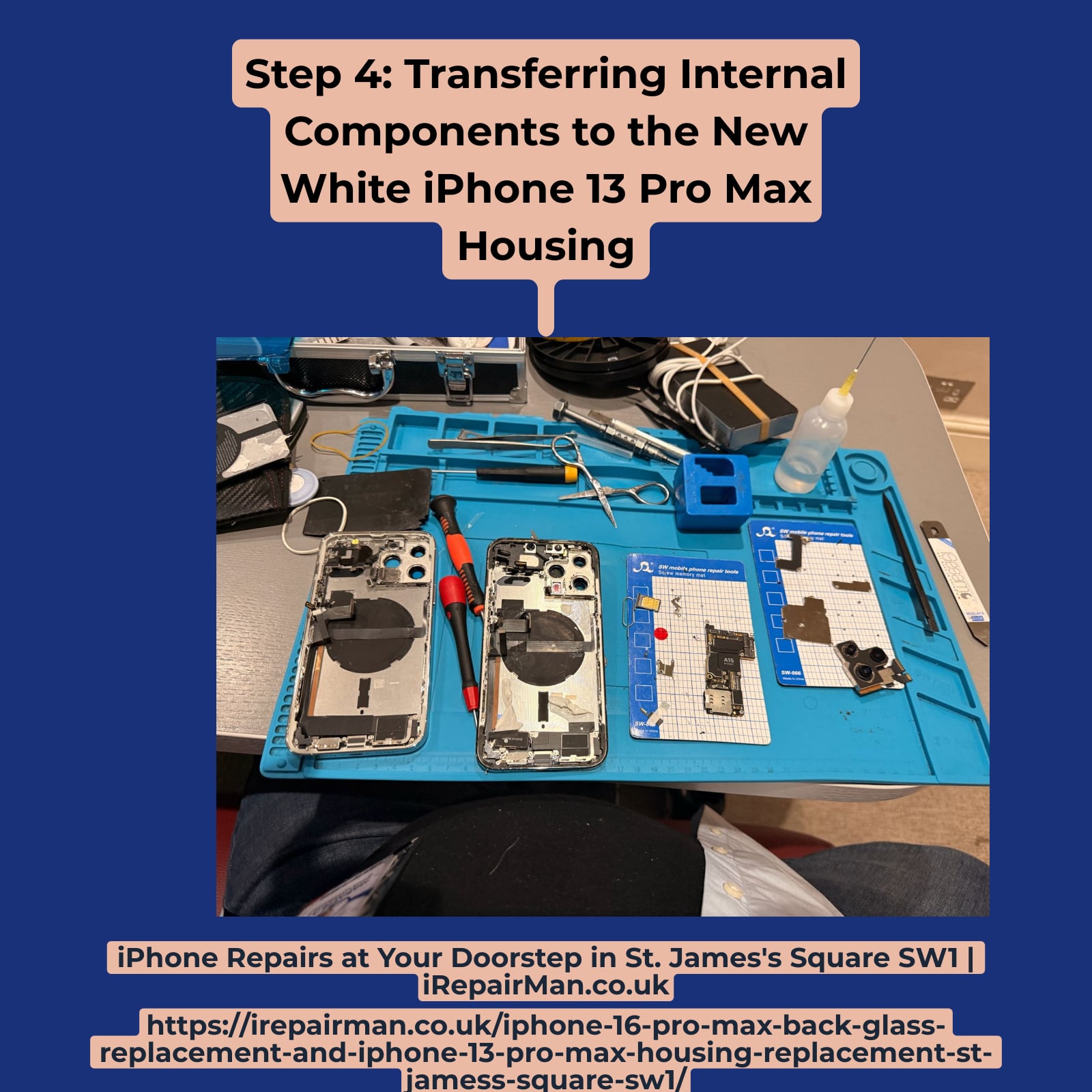 iPhone 13 Pro Max internal component transfer process